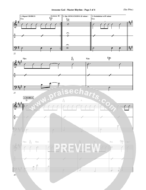 Awesome God Rhythm Chart (Rich Mullins)