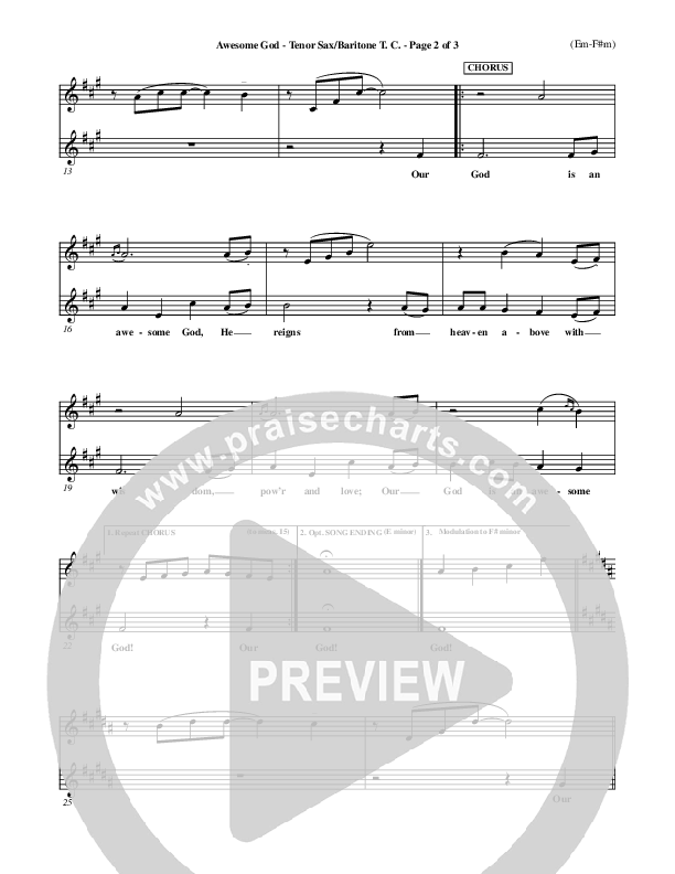 Awesome God Tenor Sax 2 (Rich Mullins)