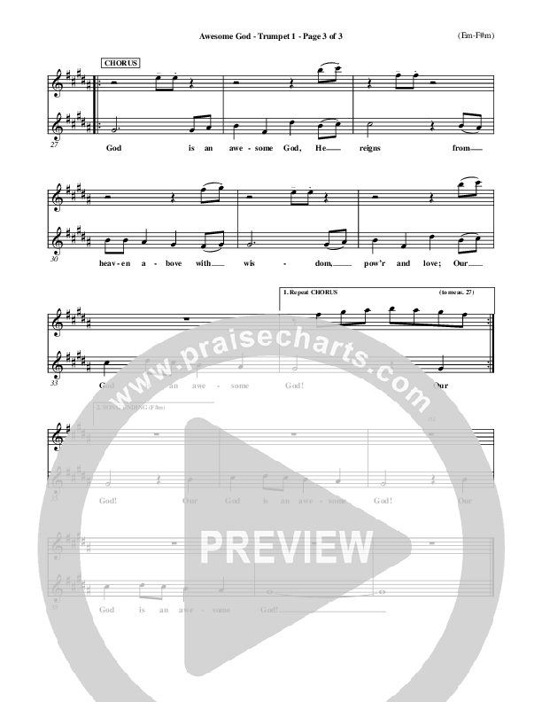 Awesome God Trumpet 1 (Rich Mullins)