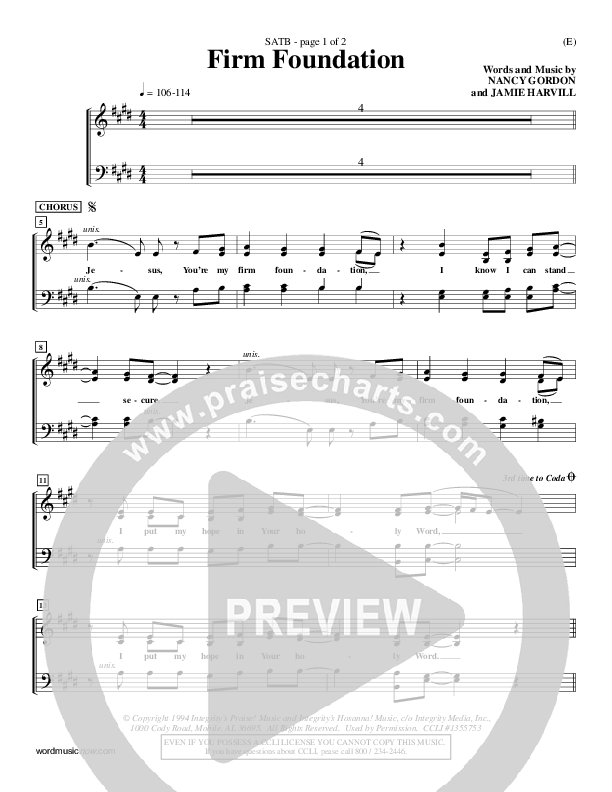Firm Foundation Choir Vocals (SATB) (Jamie Harvill)