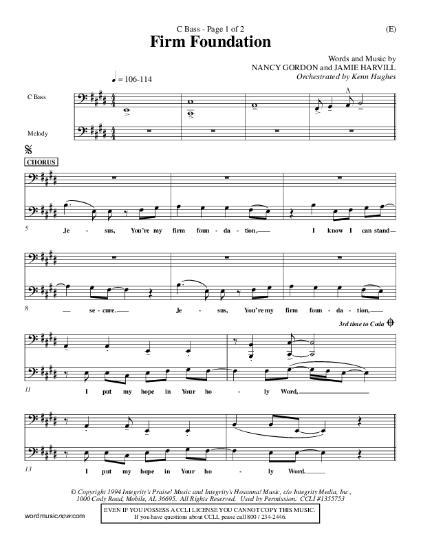 Firm Foundation Contrabass (Jamie Harvill)