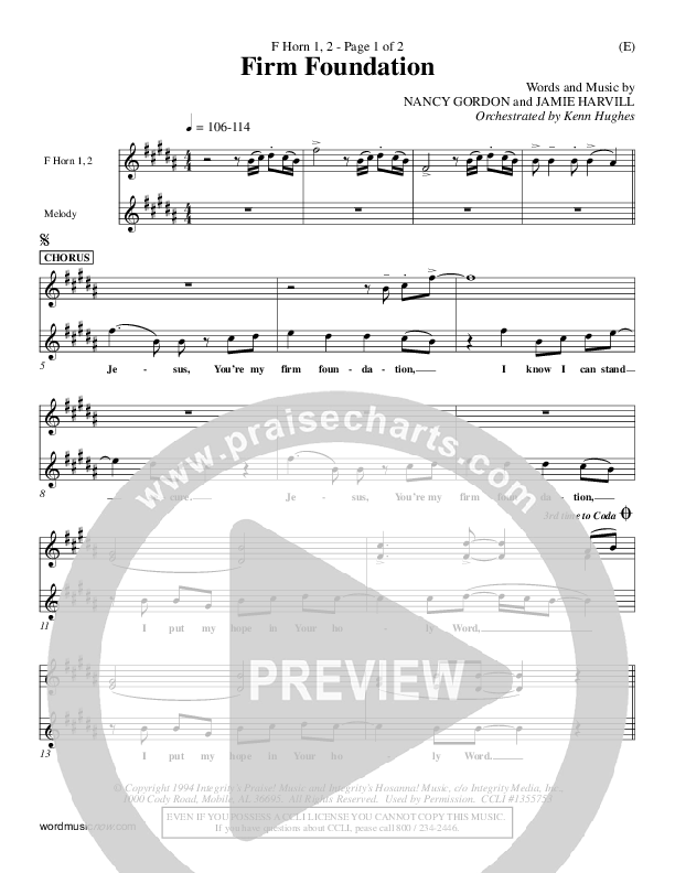 Firm Foundation French Horn 1/2 (Jamie Harvill)