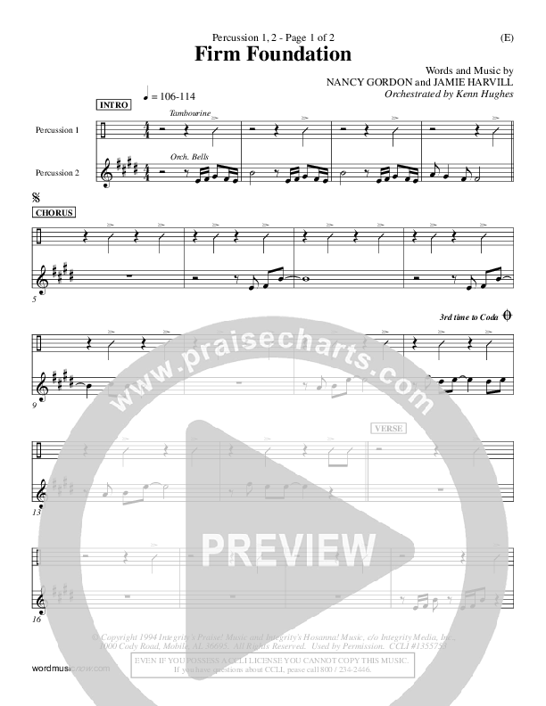 Firm Foundation Percussion 1/2 (Jamie Harvill)