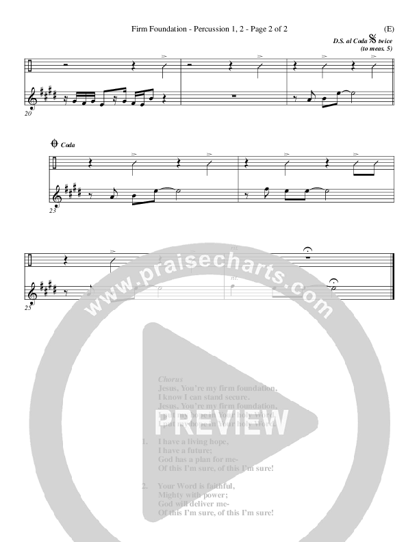 Firm Foundation Percussion 1/2 (Jamie Harvill)