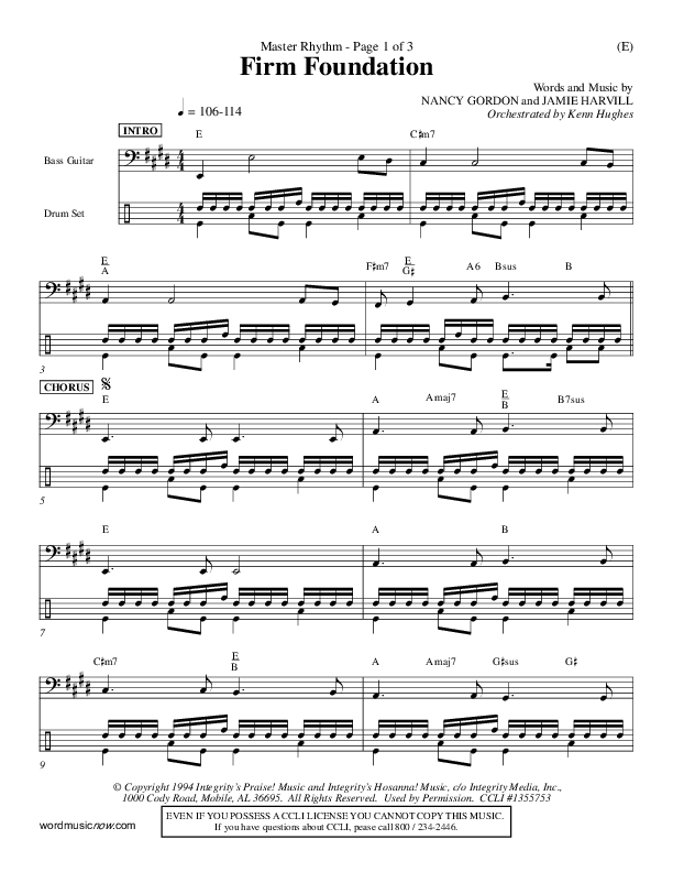 Firm Foundation Rhythm Chart (Jamie Harvill)