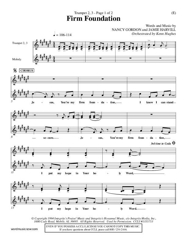 Firm Foundation Trumpet 2/3 (Jamie Harvill)