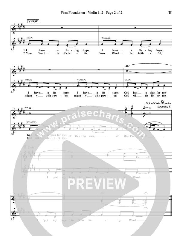 Firm Foundation Violin 1/2 (Jamie Harvill)