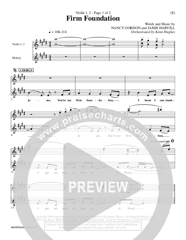 Firm Foundation Violin 1/2 (Jamie Harvill)