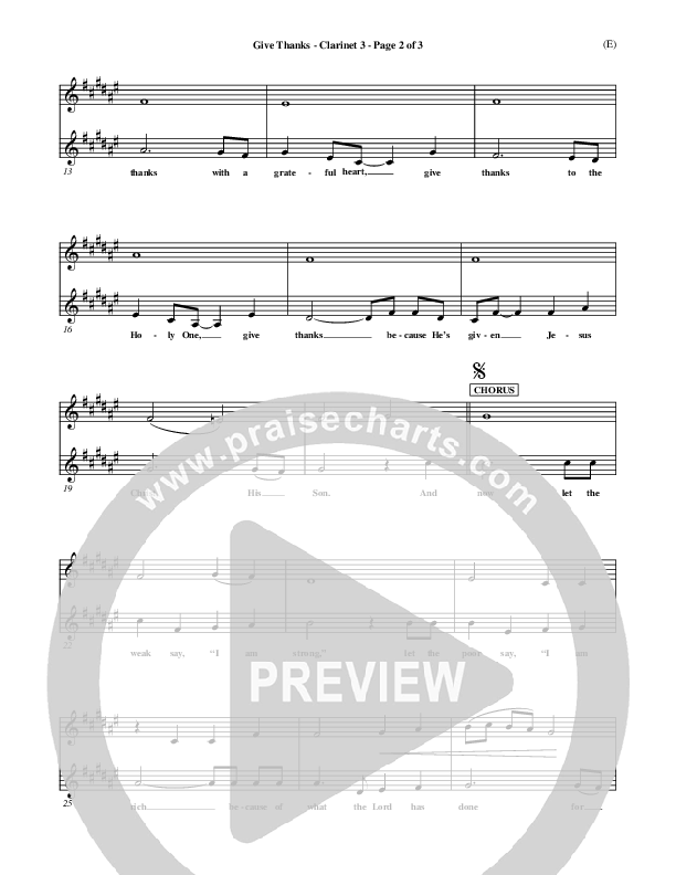 Give Thanks Clarinet 3 (Henry Smith)