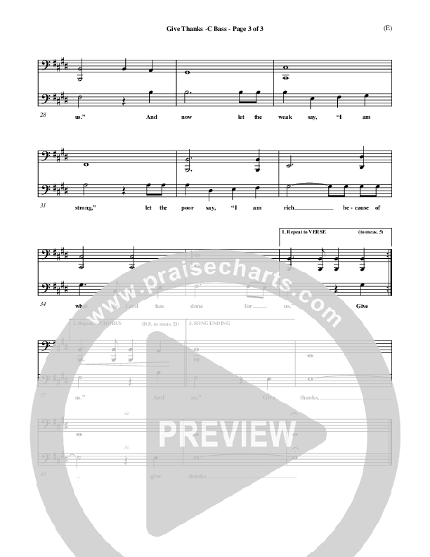 Give Thanks Contrabass (Henry Smith)