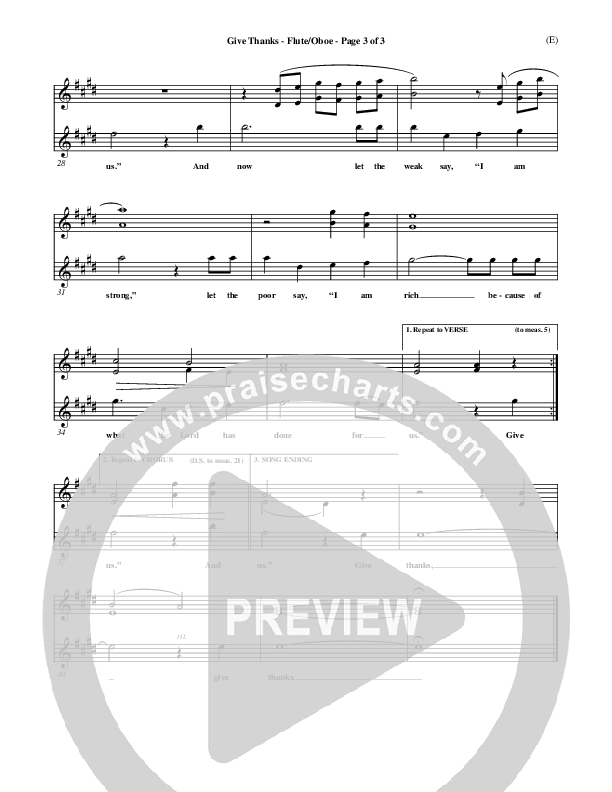 Give Thanks Flute/Oboe (Henry Smith)