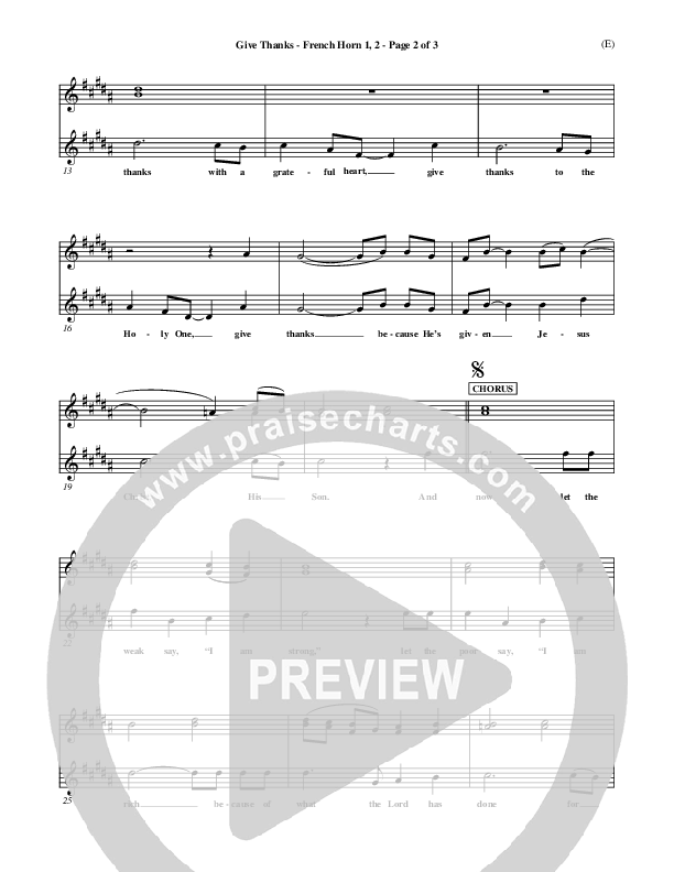 Give Thanks French Horn 1/2 (Henry Smith)