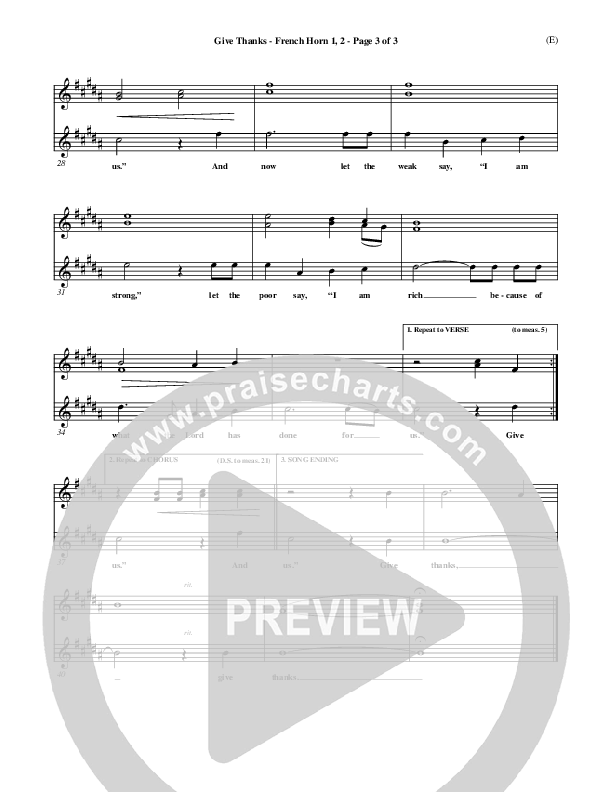 Give Thanks French Horn 1/2 (Henry Smith)