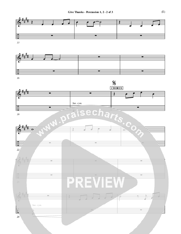 Give Thanks Percussion 1/2 (Henry Smith)