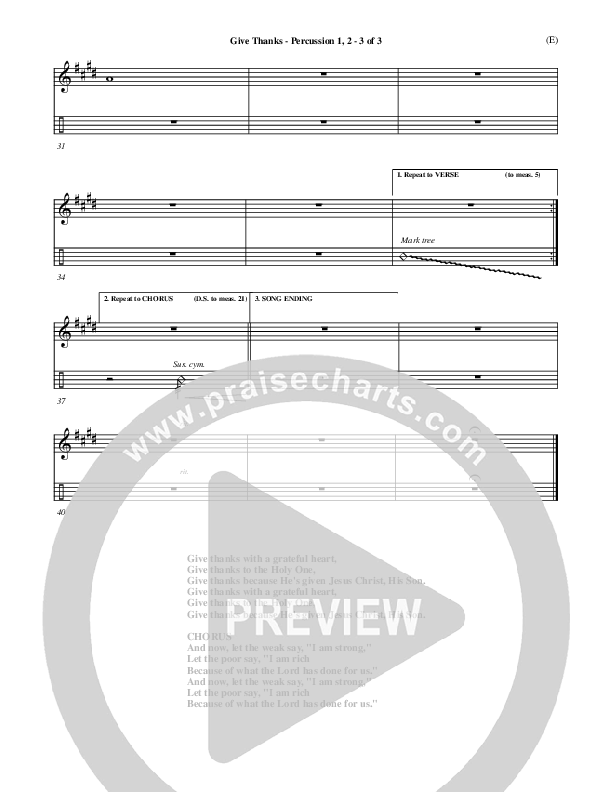 Give Thanks Percussion 1/2 (Henry Smith)