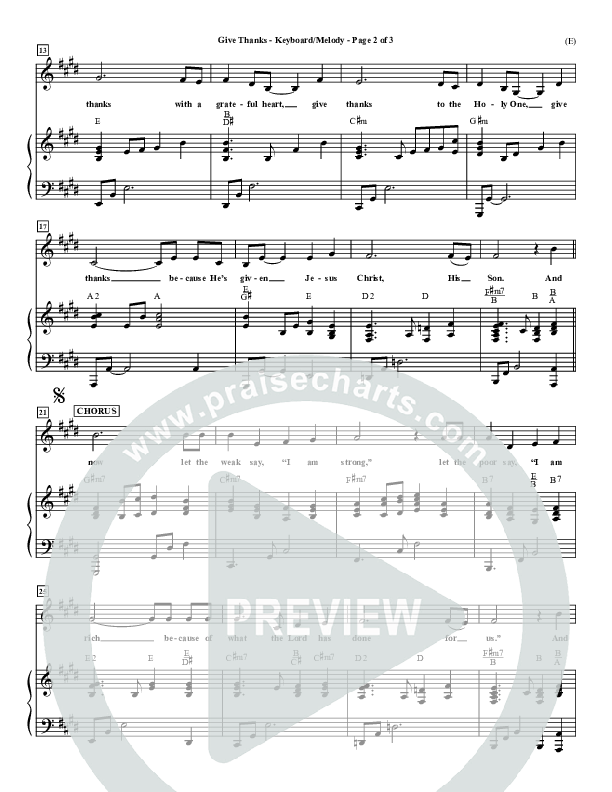 Give Thanks Piano Sheet (Henry Smith)