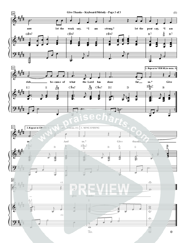 Give Thanks Piano Sheet (Henry Smith)