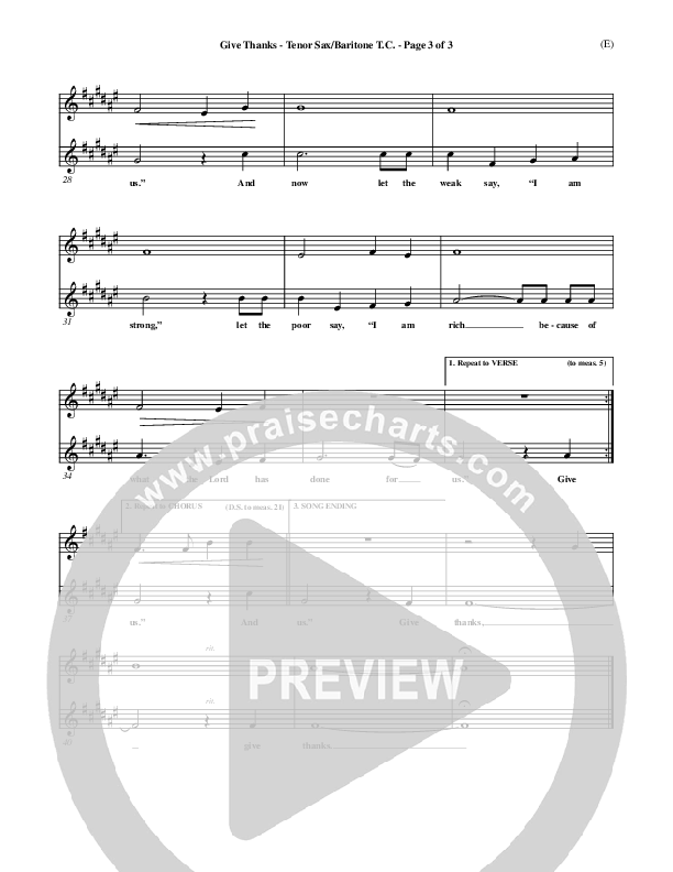 Give Thanks Tenor Sax 2 (Henry Smith)