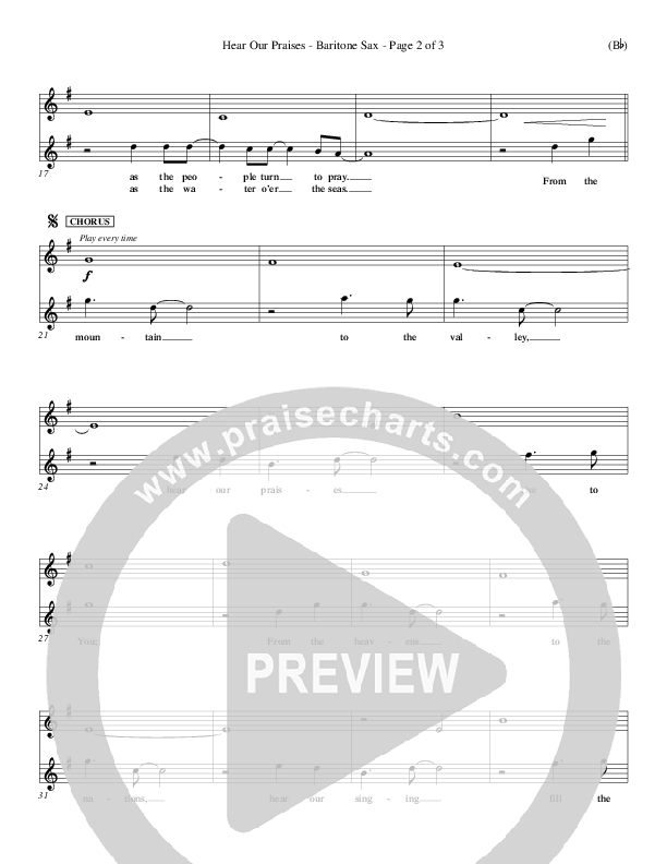 Hear Our Praises Bari Sax (Reuben Morgan)