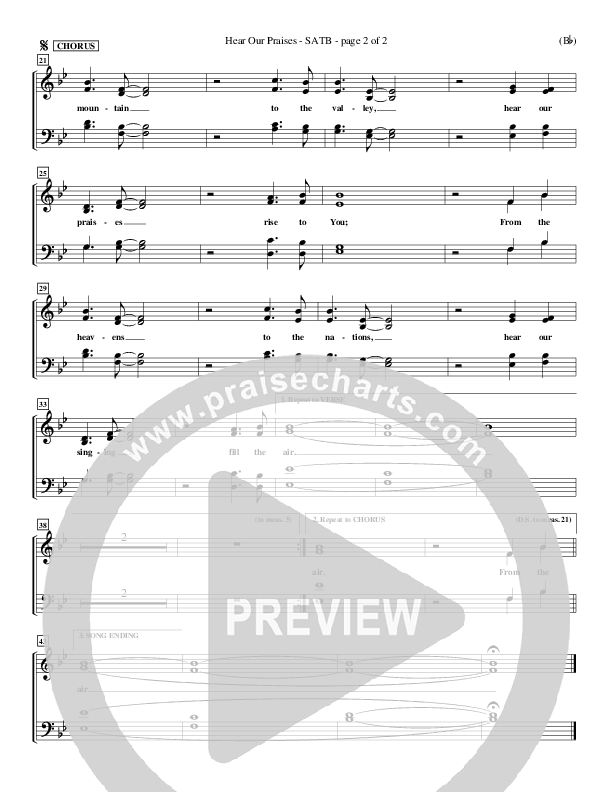 Hear Our Praises Choir Sheet (SATB) (Reuben Morgan)