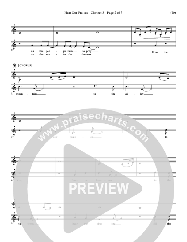 Hear Our Praises Clarinet 3 (Reuben Morgan)