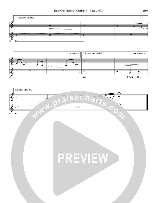 Hear Our Praises Clarinet 3 (Reuben Morgan)