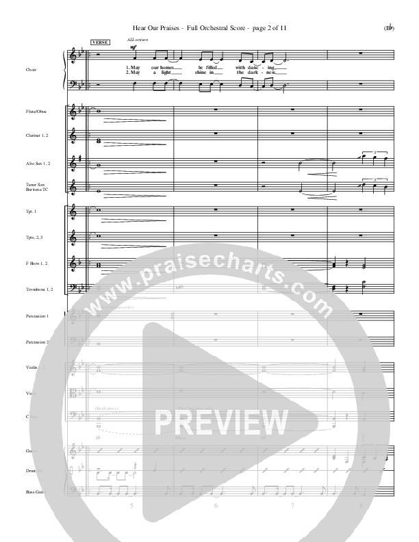 Hear Our Praises Conductor's Score (Reuben Morgan)