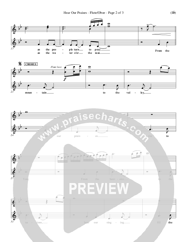 Hear Our Praises Flute/Oboe (Reuben Morgan)