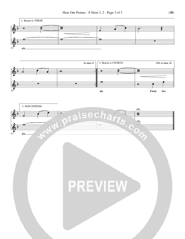 Hear Our Praises French Horn 1/2 (Reuben Morgan)