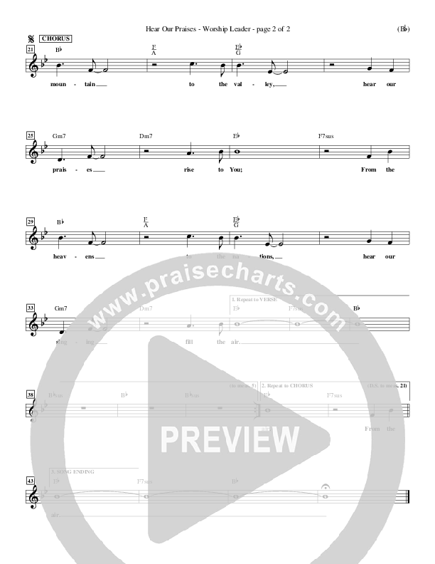 Hear Our Praises Lead Sheet (Reuben Morgan)