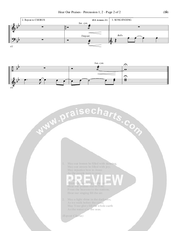 Hear Our Praises Percussion 1/2 (Reuben Morgan)