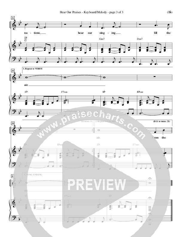 Hear Our Praises Lead Sheet (Reuben Morgan)