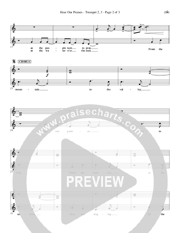 Hear Our Praises Trumpet 2/3 (Reuben Morgan)