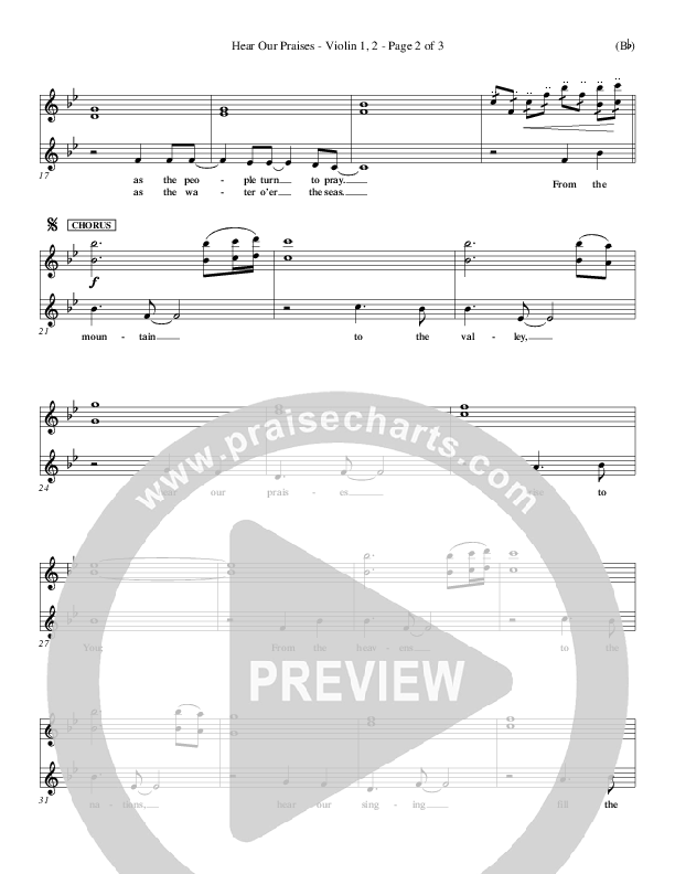 Hear Our Praises Violin 1/2 (Reuben Morgan)