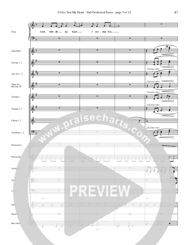 I Give You My Heart Conductor's Score (Reuben Morgan)