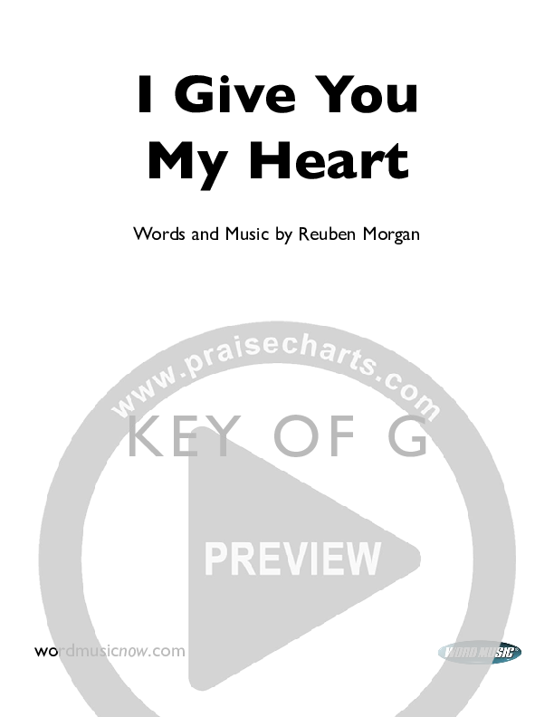 I Give You My Heart Cover Sheet (Reuben Morgan)