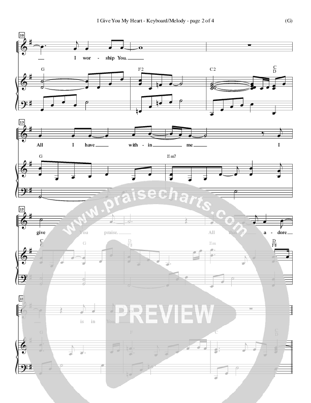 I Give You My Heart Rhythm/Vocal (Reuben Morgan)