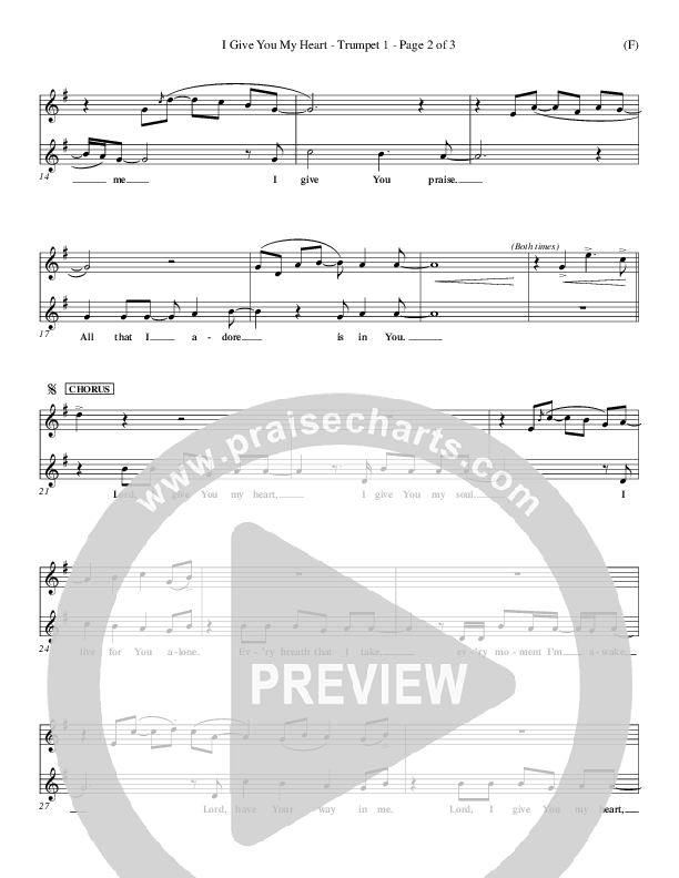 I Give You My Heart Trumpet 1 (Reuben Morgan)