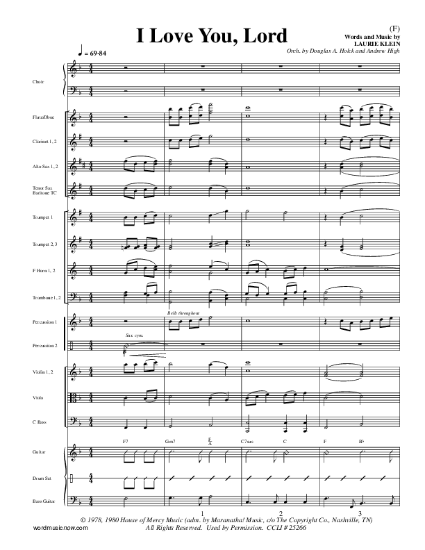 I Love You Lord Conductor's Score (Laurie Klein)