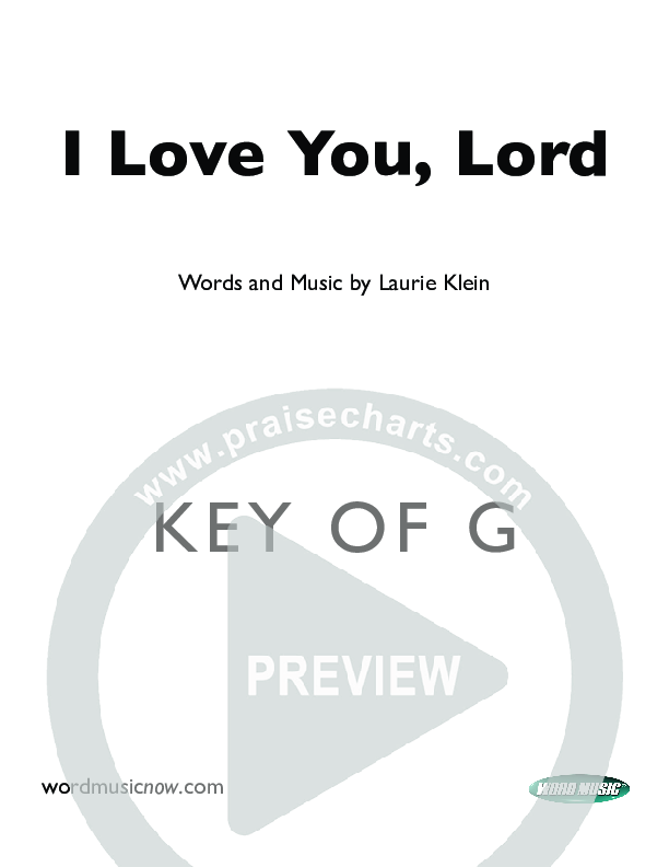I Love You Lord Cover Sheet (Laurie Klein)