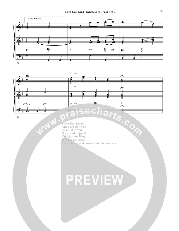 I Love You Lord Synth (Laurie Klein)