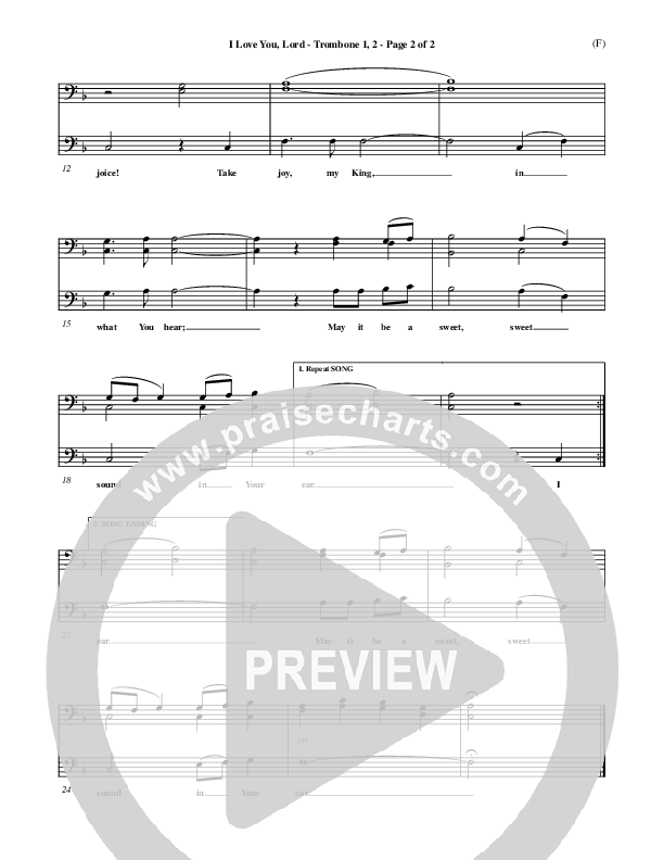 I Love You Lord Trombone 1/2 (Laurie Klein)