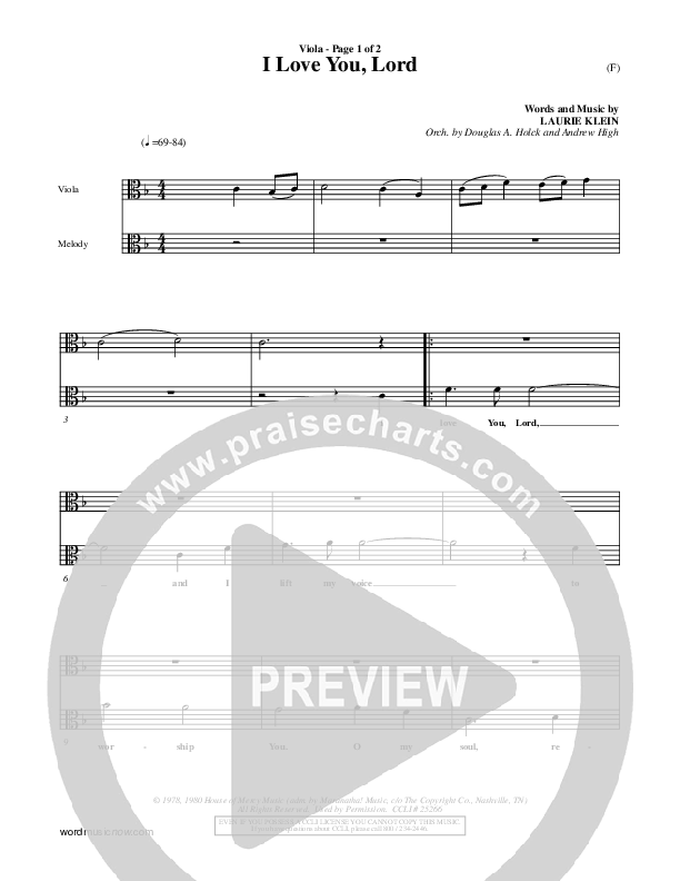 I Love You Lord Viola (Laurie Klein)