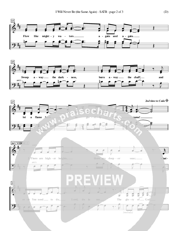 I Will Never Be Choir Vocals (SATB) (Geoff Bullock)