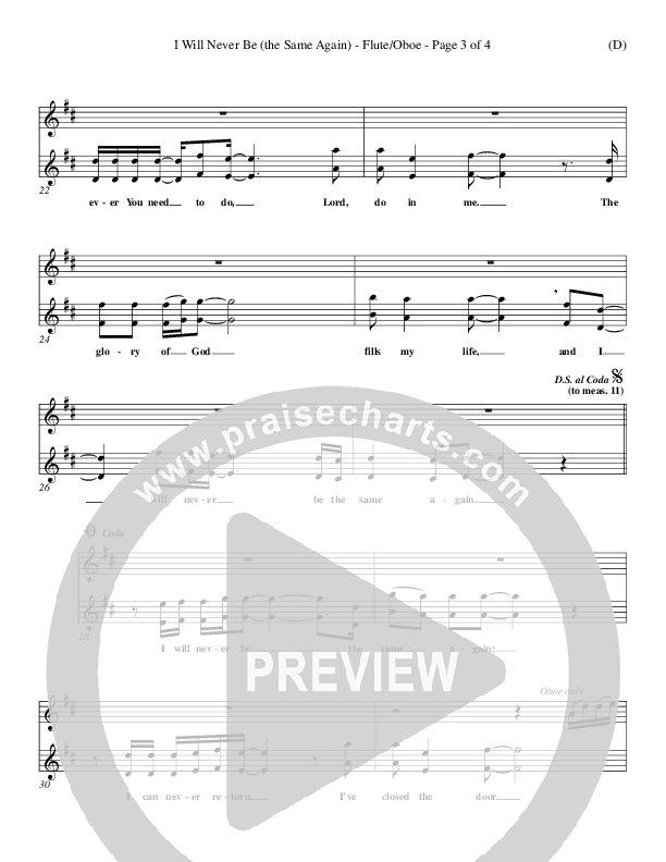 I Will Never Be Flute/Oboe (Geoff Bullock)