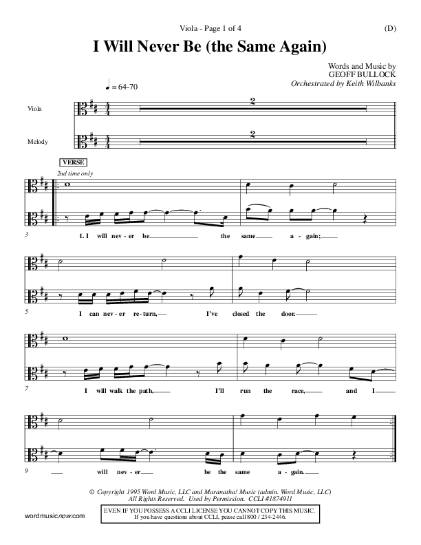 I Will Never Be Viola (Geoff Bullock)