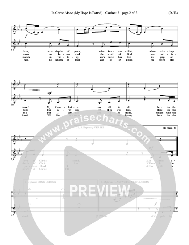 In Christ Alone Clarinet 3 (Stuart Townend)