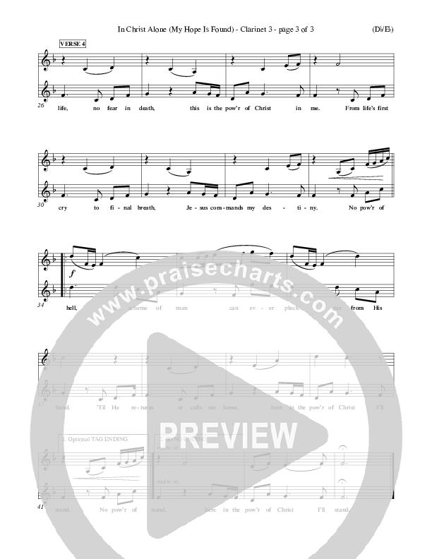 In Christ Alone Clarinet 3 (Stuart Townend)