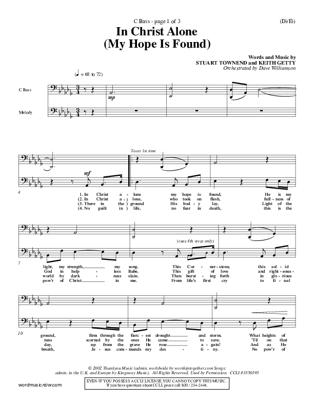 In Christ Alone Contrabass (Stuart Townend)