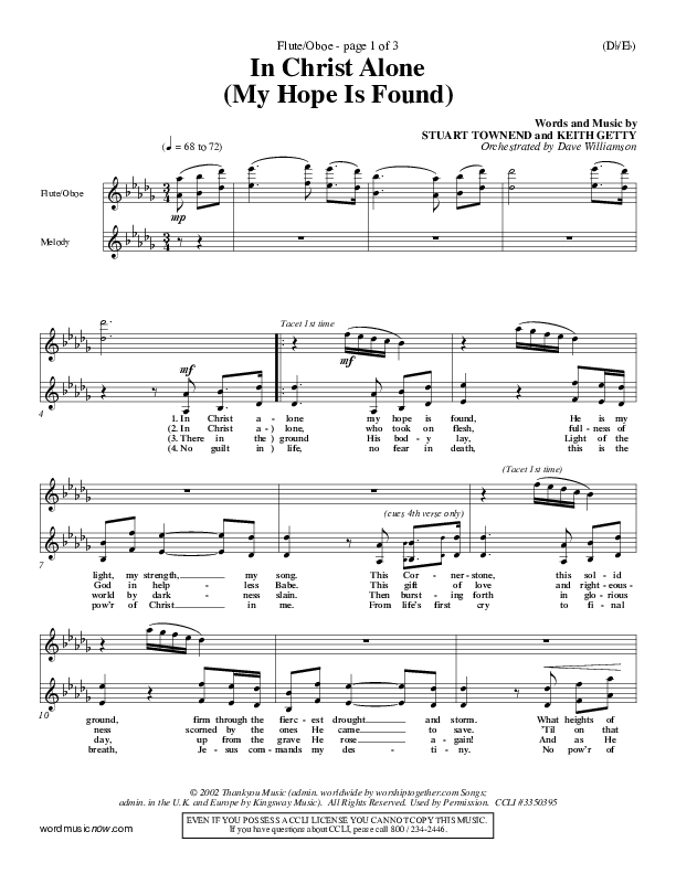 In Christ Alone Flute/Oboe (Stuart Townend)